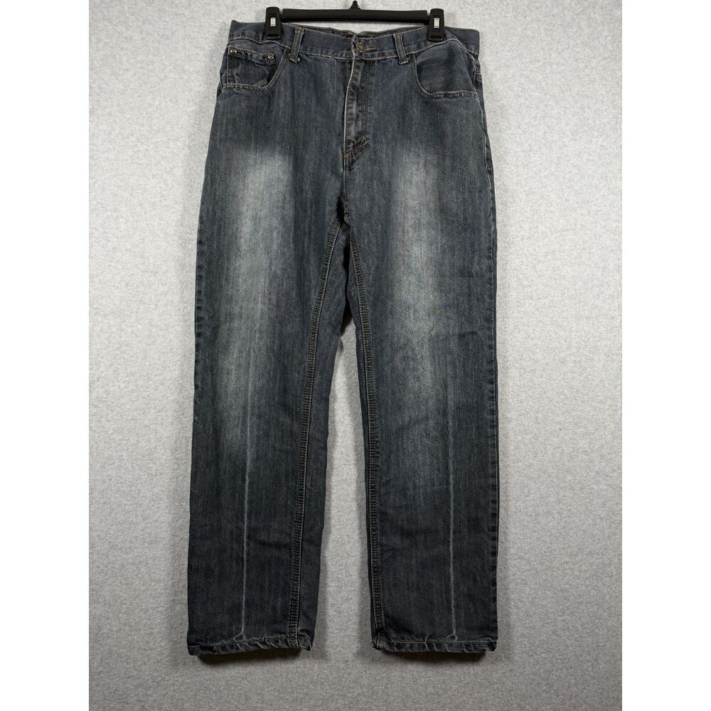 Airwalk Men's 38x30 Blue Faded Wash Straight Leg Skate Jeans Y2K 0751